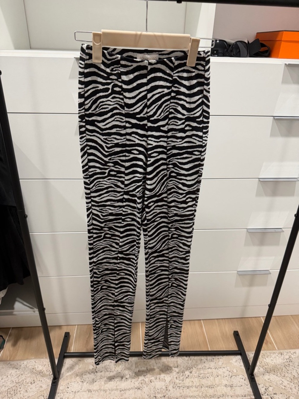 Ronny Kobo Collection Zebra-Print Skinny Pants - Black & White